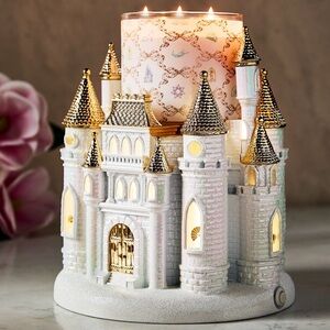 Disney Castle Candle Holder with Gold and White Accents